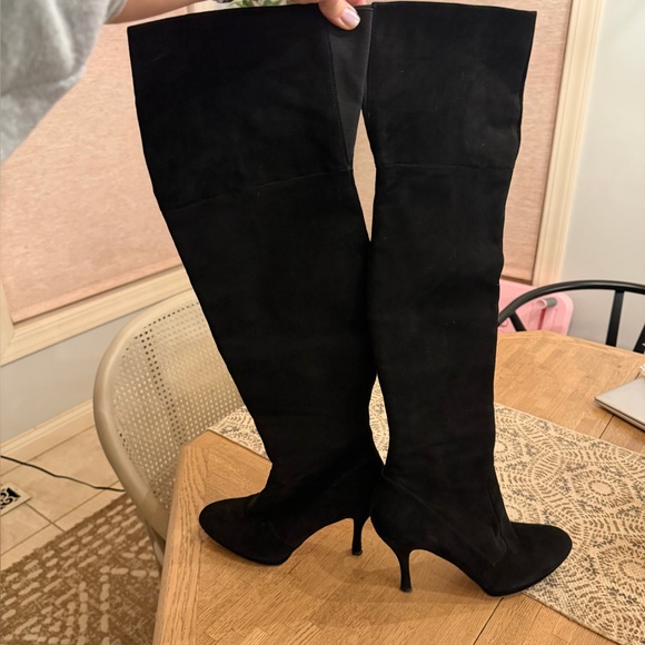 Via Spiga Black Suede Over-the-Knee Boots - Picture 5 of 8